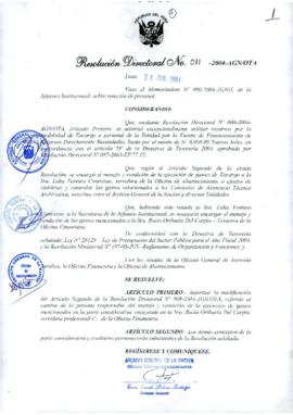 Resolución Directoral N° 011-2004-AGN/OTA
