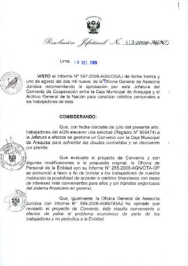 Resolución Jefatural N° 413-2009-AGN/J