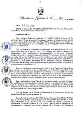Resolución Jefatural N° 319-2018-AGN/J