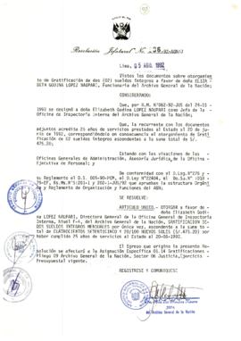 Resolución Jefatural N° 136-1992/AGN/J