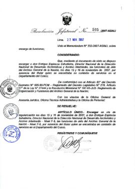 Resolución Jefatural N° 505-2007-AGN/J