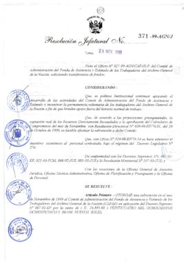 Resolución Jefatural N° 371-1999/AGN/J