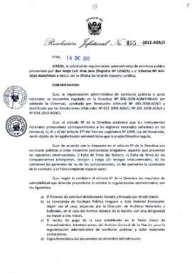 Resolución Jefatural N° 405-2012-AGN/J