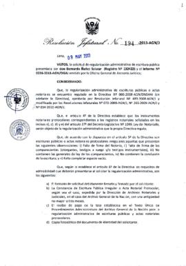 Resolución Jefatural N° 194-2013-AGN/J