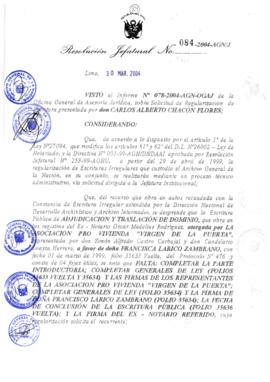 Resolución Jefatural N° 084-2004-AGN/J