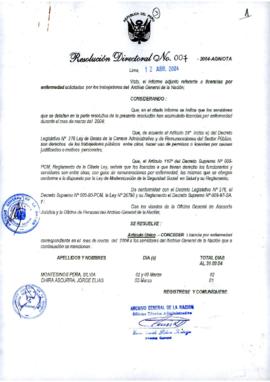 Resolución Directoral N° 007-2004-AGN/OTA