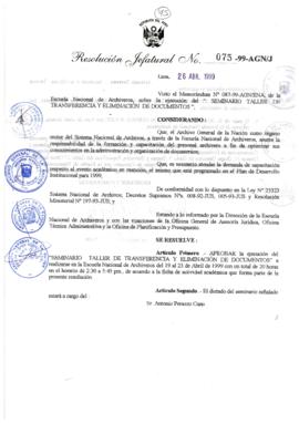 Resolución Jefatural N° 075-1999/AGN/J