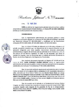 Resolución Jefatural N° 103-2014-AGN/J