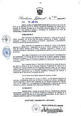 Resolución Jefatural N° 148-2015-AGN/J