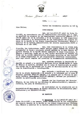 Resolución Jefatural N° 113-1987/AGN/J