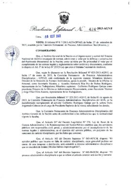 Resolución Jefatural N° 424-2013-AGN/J
