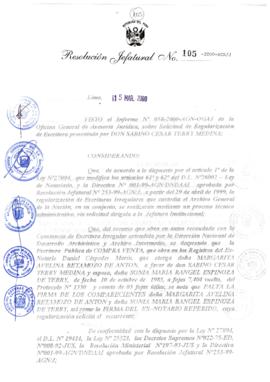 Resolución Jefatural N° 105-2000/AGN/J