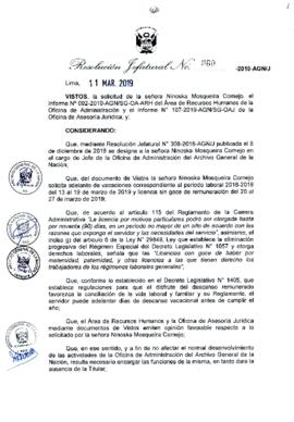 Resolución Jefatural N° 060-2019-AGN/J