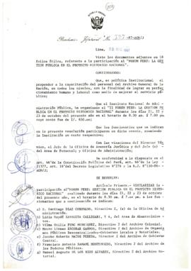Resolución Jefatural N° 107-1987/AGN/J