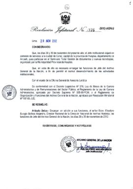 Resolución Jefatural N° 376-2012-AGN/J
