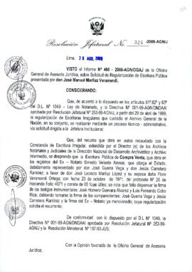 Resolución Jefatural N° 324-2008-AGN/J