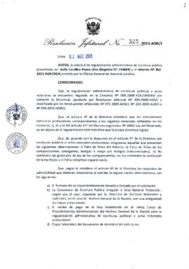 Resolución Jefatural N° 325-2013-AGN/J