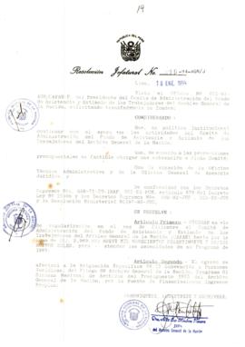Resolución Jefatural N° 019-1994/AGN/J