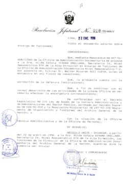 Resolución Jefatural N° 018-1996/AGN/J
