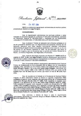 Resolución Jefatural N° 374-2014-AGN/J