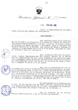 Resolución Jefatural N° 037-1996/AGN/J