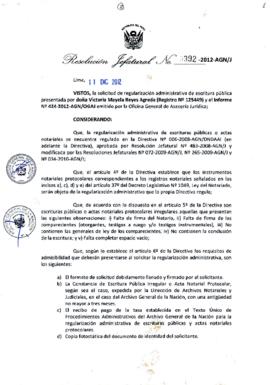 Resolución Jefatural N° 392-2012-AGN/J