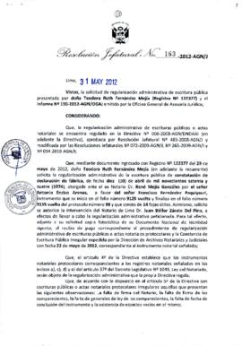 Resolución Jefatural N° 163-2012-AGN/J