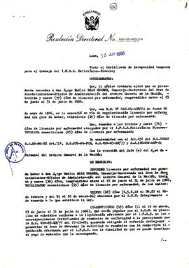 Resolución Directoral N° 60-86-AGN/OA