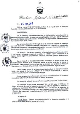 Resolución Jefatural N° 091-2017-AGN/J