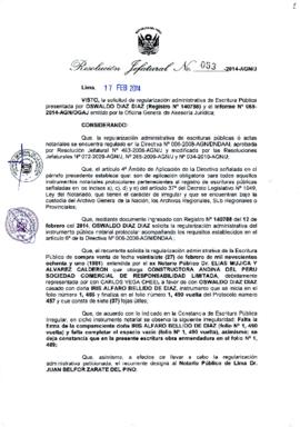 Resolución Jefatural N° 053-2014-AGN/J