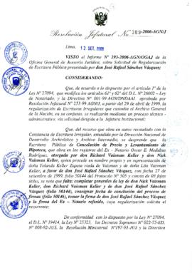 Resolución Jefatural N° 309-2006-AGN/J