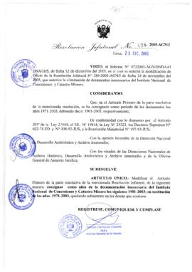 Resolución Jefatural N° 438-2005-AGN/J