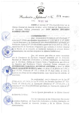 Resolución Jefatural N° 271-1999/AGN/J