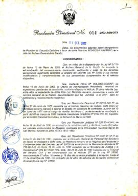 Resolución Directoral N° 014-2002-AGN/OTA