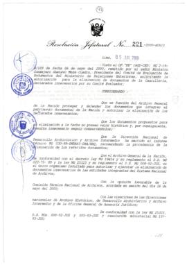 Resolución Jefatural N° 221-2000/AGN/J