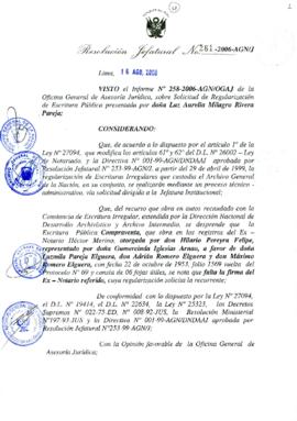 Resolución Jefatural N° 261-2006-AGN/J