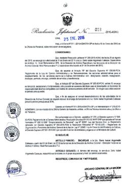 Resolución Jefatural N° 018-2016-AGN/J