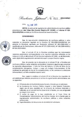 Resolución Jefatural N° 020-2013-AGN/J