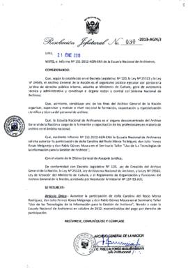 Resolución Jefatural N° 030-2013-AGN/J