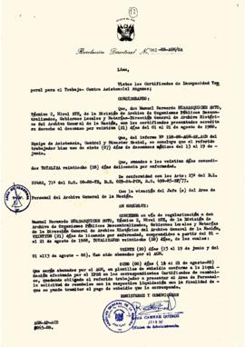 Resolución Directoral N° 062-88-AGN/OA
