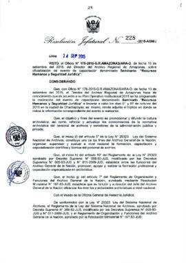 Resolución Jefatural N° 228-2015-AGN/J