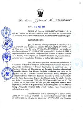 Resolución Jefatural N° 094-2007-AGN/J