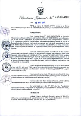 Resolución Jefatural N° 240-2015-AGN/J