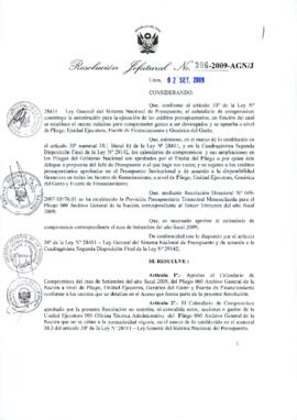 Resolución Jefatural N° 396-2009-AGN/J