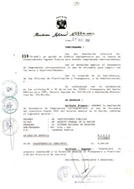 Resolución Jefatural N° 360-1991/AGN/J
