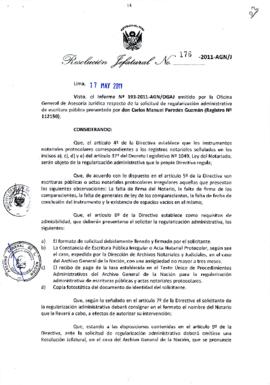 Resolución Jefatural N° 176-2011-AGN/J