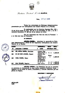 Resolución Directoral N° 115-86-AGN/OA