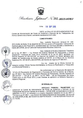 Resolución Jefatural N° 382-2013-AGN/J
