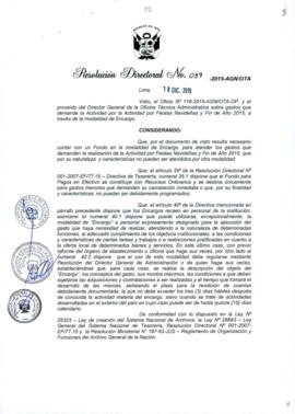 Resolución Directoral N° 039-2015-AGN/OTA