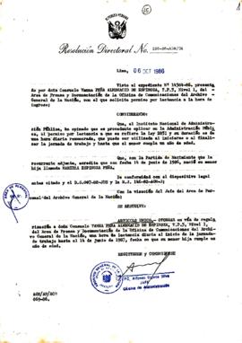 Resolución Directoral N° 100-86-AGN/OA